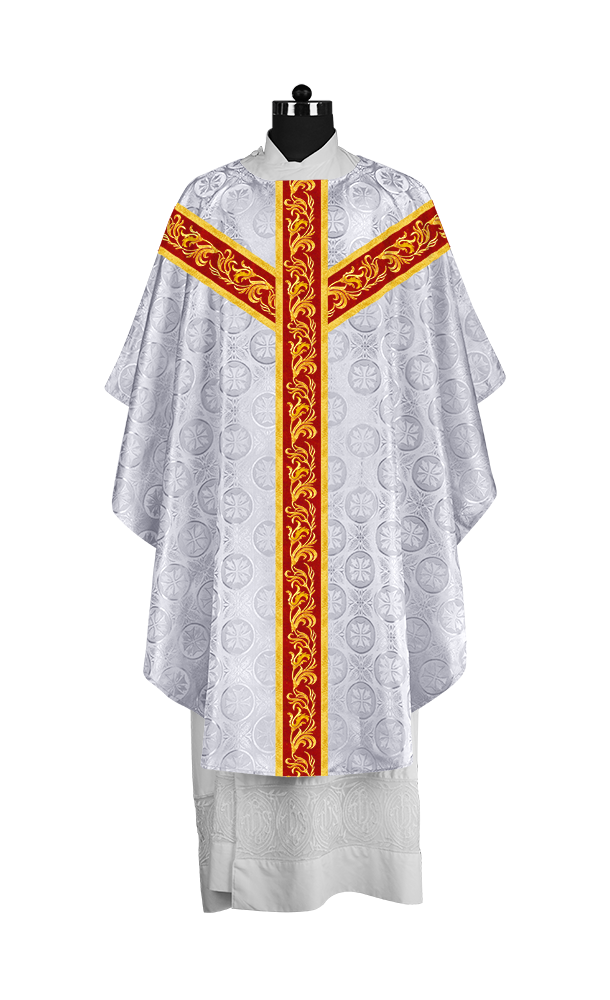Liturgical Chasuble Vestment with Spiritual Motif Embroidery