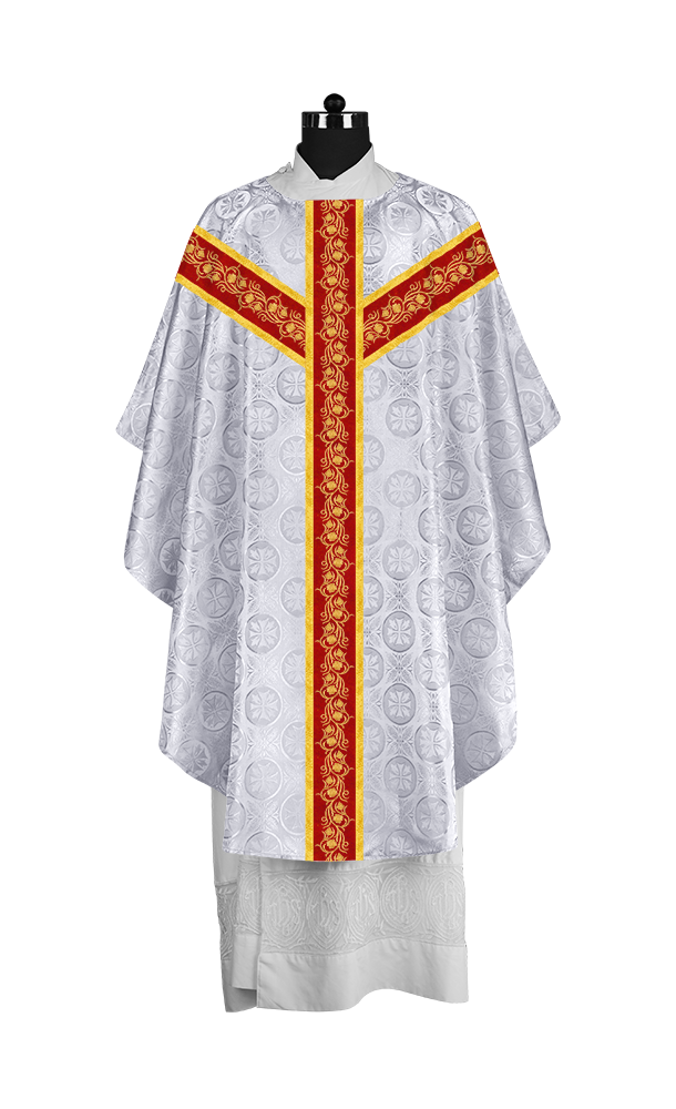 Elegant Gothic Chasuble for Priests with Grapes Embroidery
