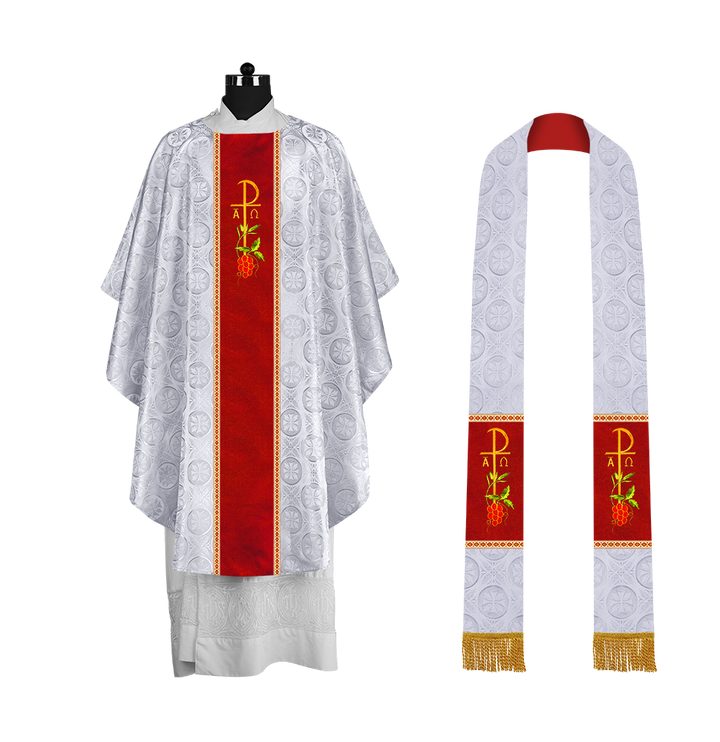 Premium Gothic Chasuble Adorned with Embroidered Motif