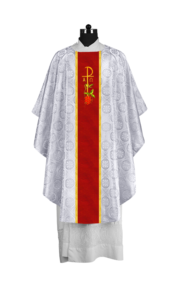 Gothic Chasuble with Elegant Embroidered Liturgical Motif