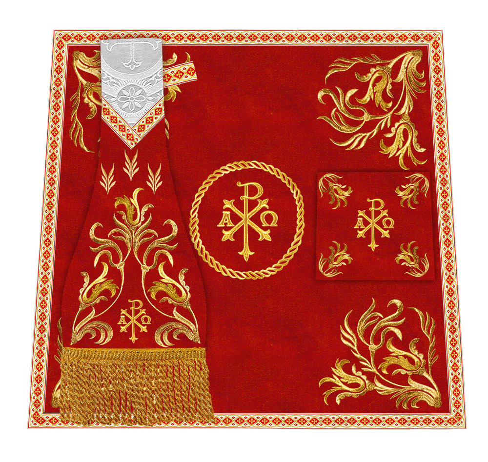 Mass Set Vestment with Embroidered Motif