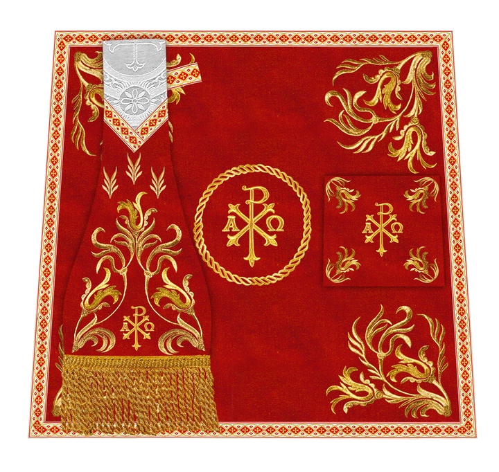 Mass Set Vestment with Embroidered Motif
