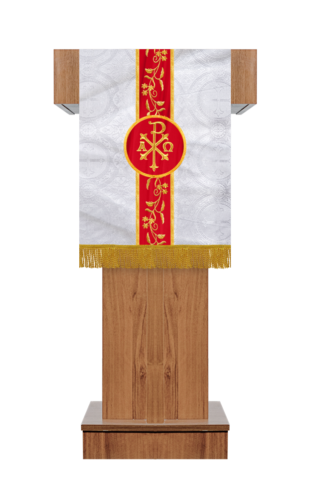 PULPIT/LECTERN WITH ADORNED FLORAL TRIM