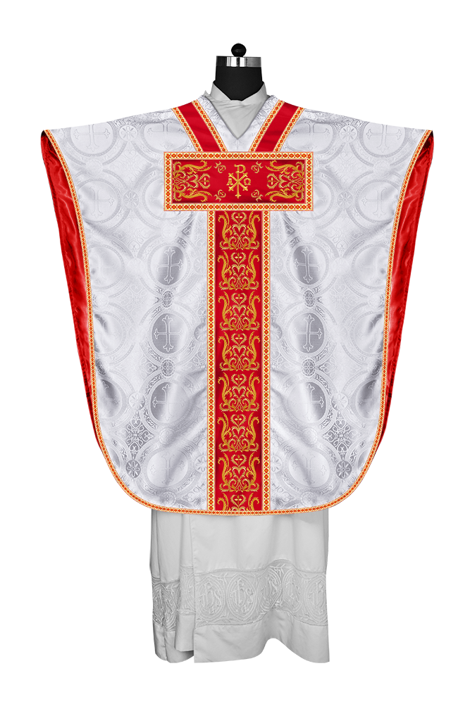 BORROMEAN CHASUBLE VESTMENT ENHANCED WITH MOTIFS AND TRIMS