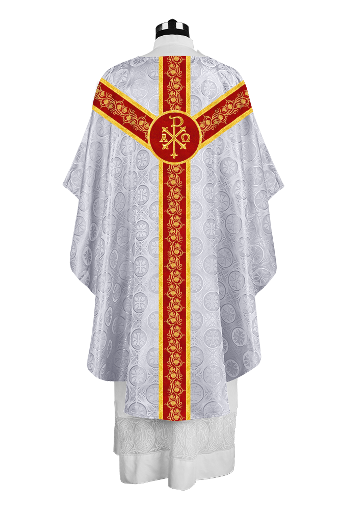 Elegant Gothic Chasuble for Priests with Grapes Embroidery