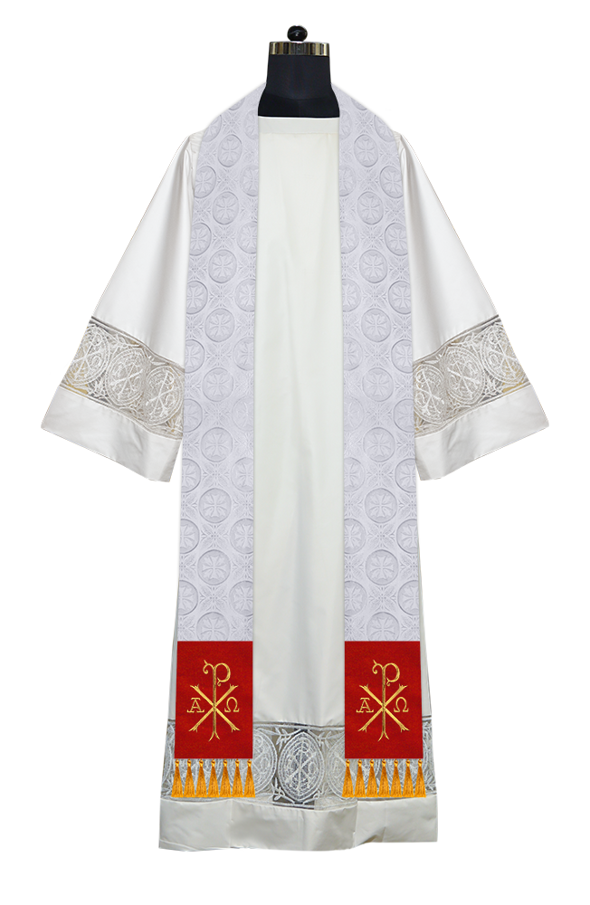 Ordination Stole with Embroidered Spiritual Motif