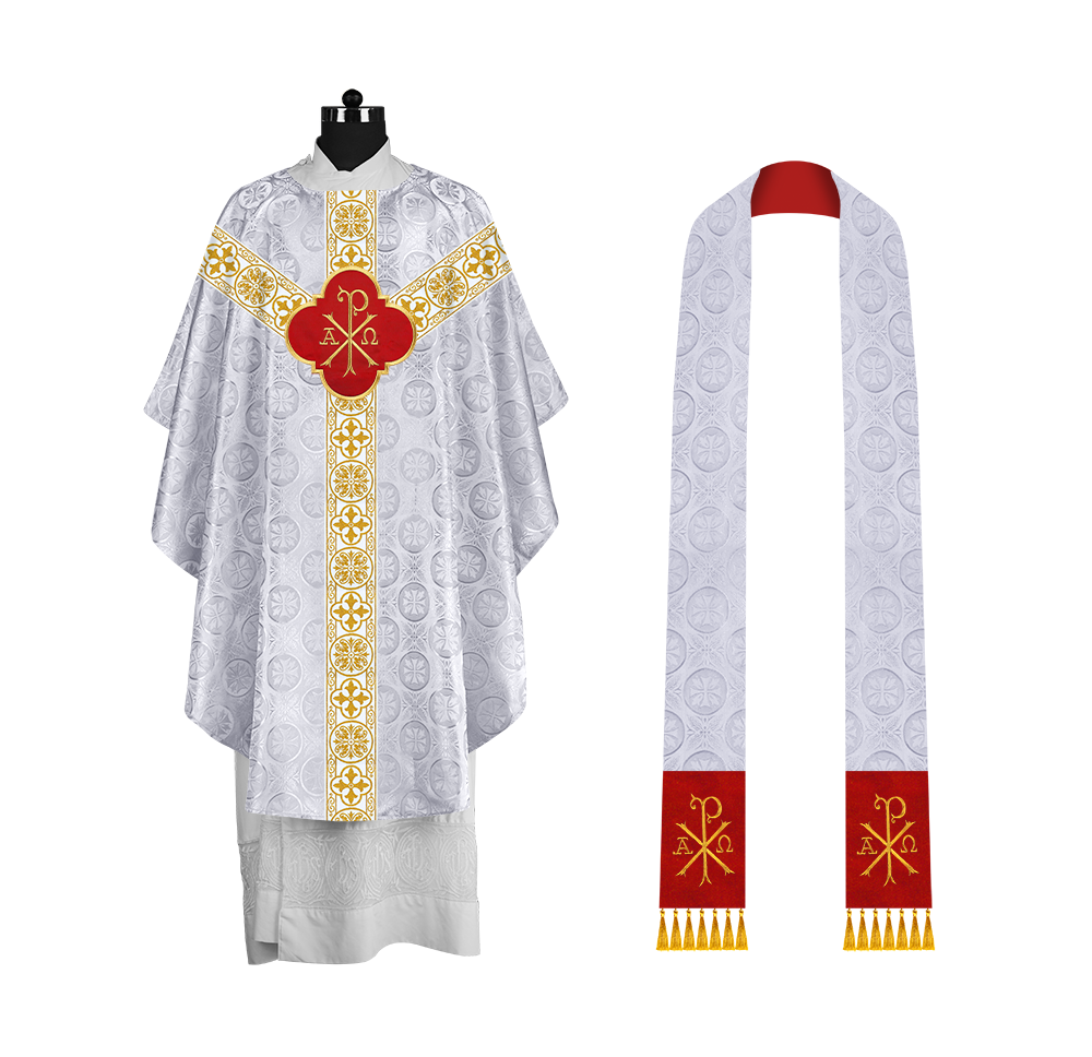 Gothic Chasuble with Woven Braided Orphrey Detailing