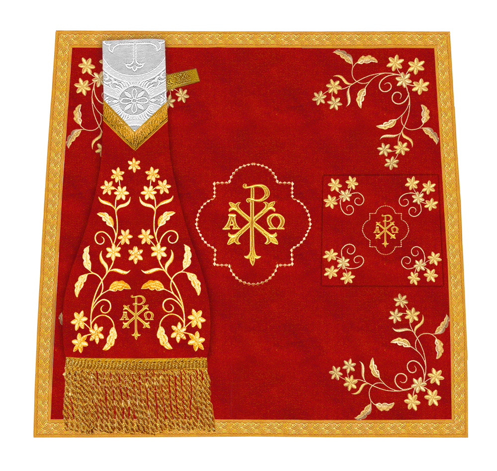 Beautiful mass set with golden embroidery - Floral collection