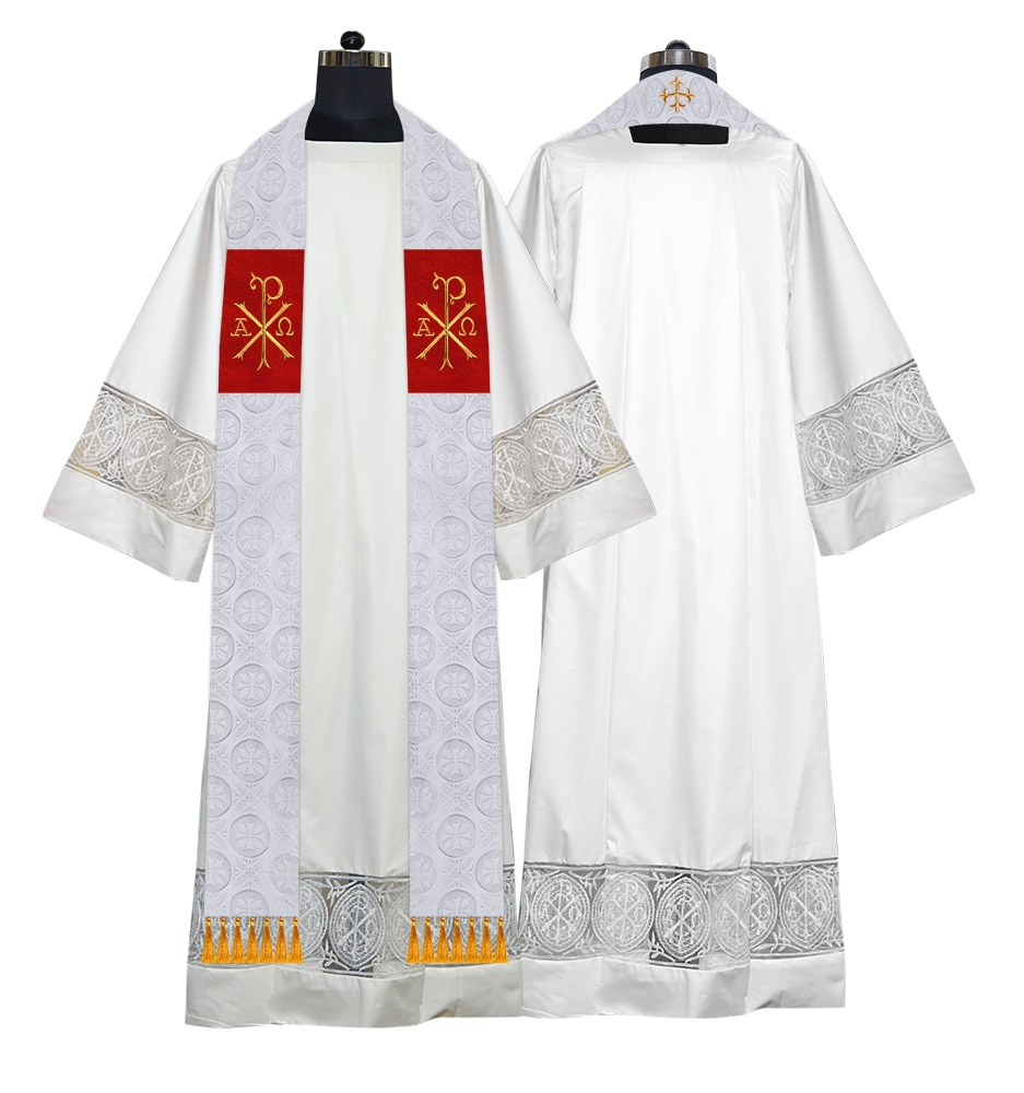 Ordination Stole with Embroidered Spiritual Motif