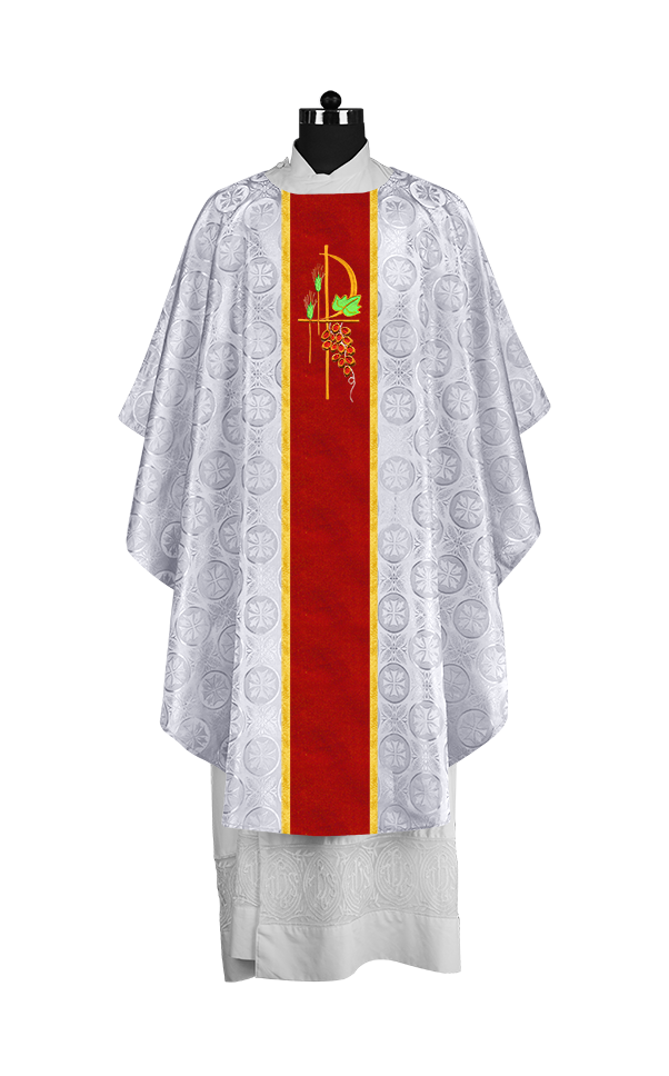 Gothic Chasuble with Elegant Embroidered Liturgical Motif