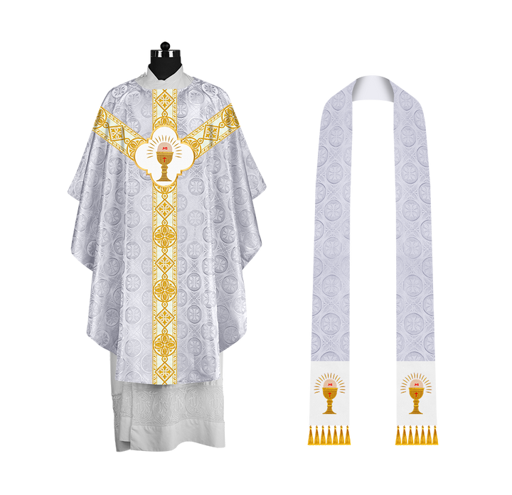 Gothic Chasuble with Woven Braided Orphrey Detailing