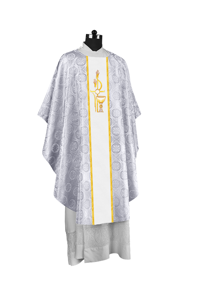 Gothic Chasuble with Elegant Embroidered Liturgical Motif