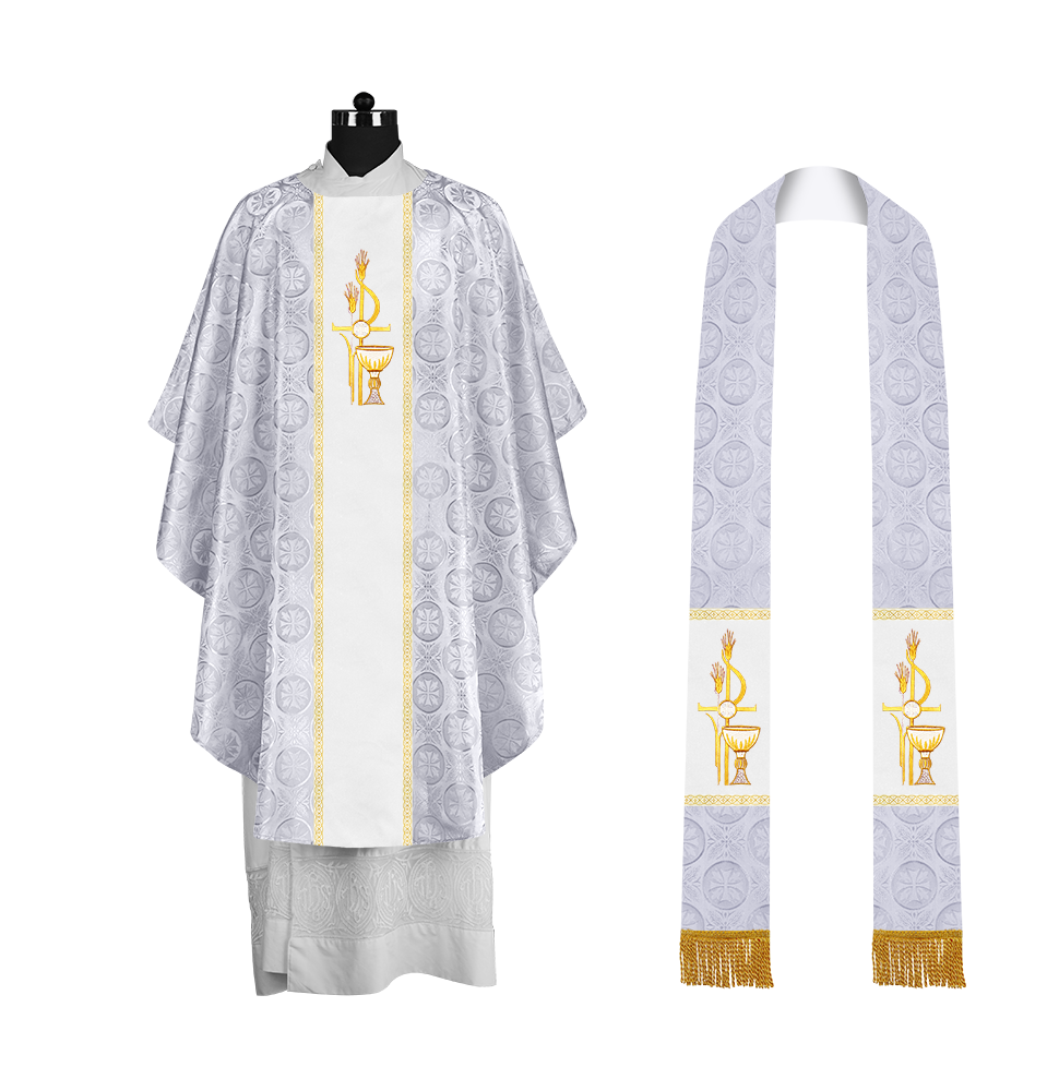 Premium Gothic Chasuble Adorned with Embroidered Motif