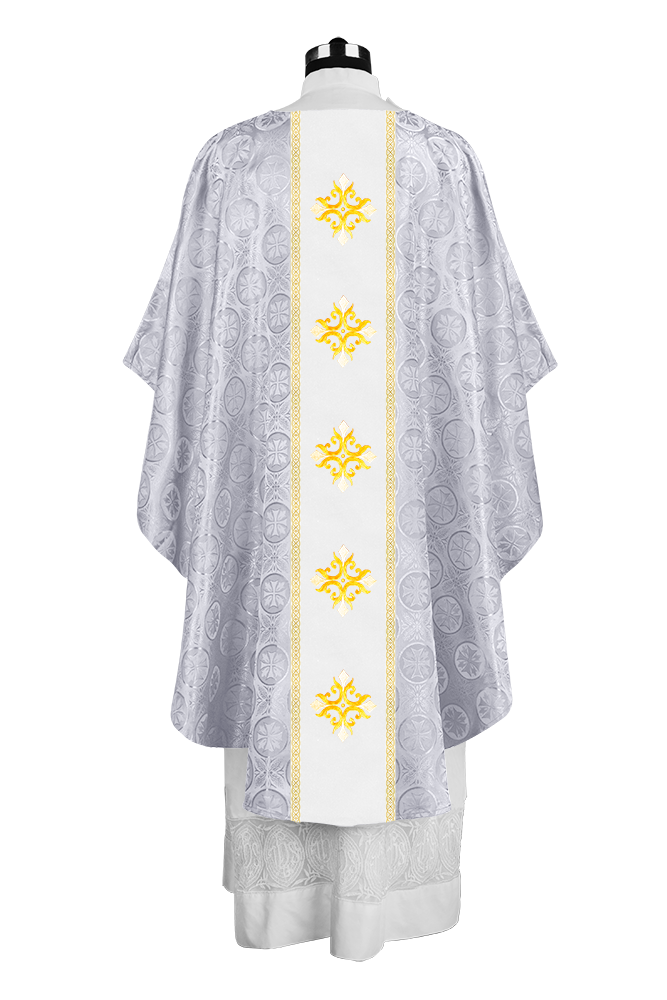 Liturgical Gothic Chasuble with Embroidered Cross Motif
