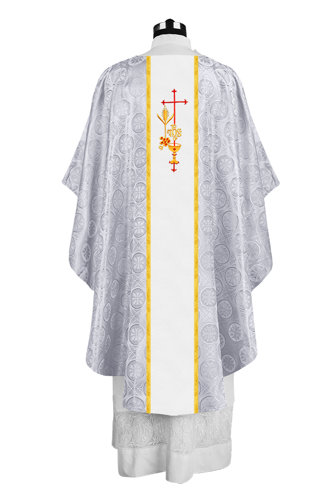 Gothic Chasuble with Elegant Embroidered Liturgical Motif