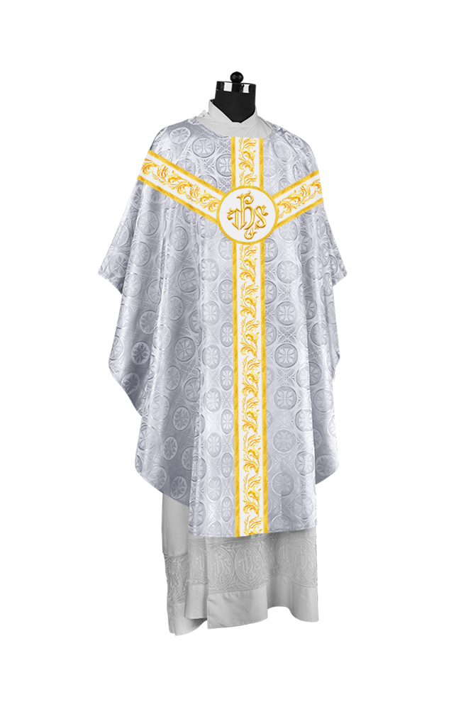 Liturgical Chasuble Vestment with Spiritual Motif Embroidery