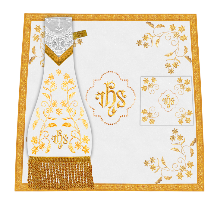 Beautiful mass set with golden embroidery - Floral collection