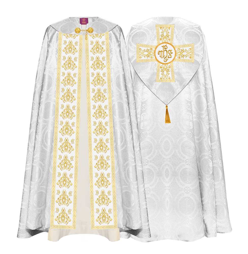 GOTHIC COPE VESTMENTS WITH LITURGICAL EMBROIDERY AND TRIMS