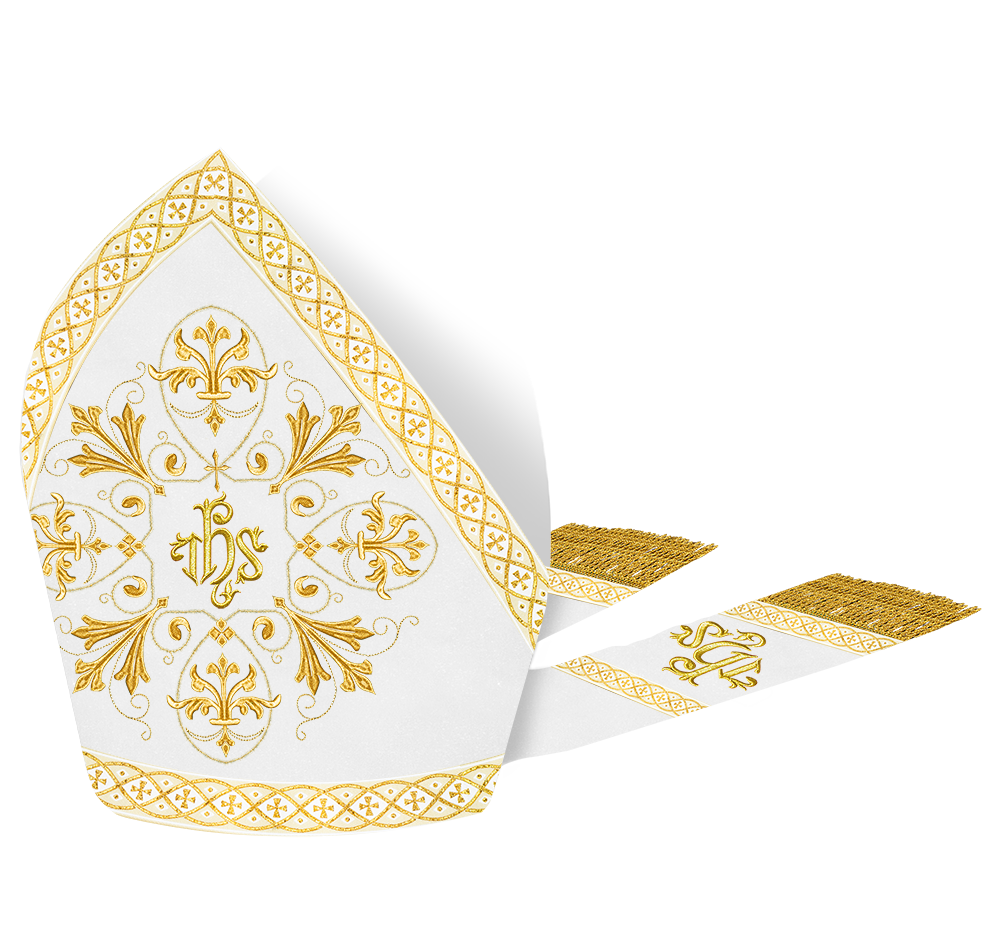 Mitre with Embroidered Motif and Trims
