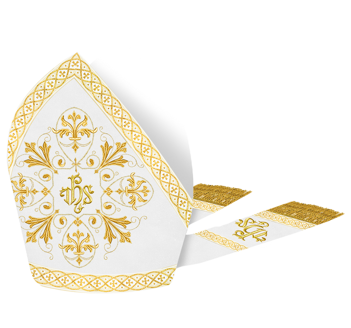 Mitre with Embroidered Motif and Trims