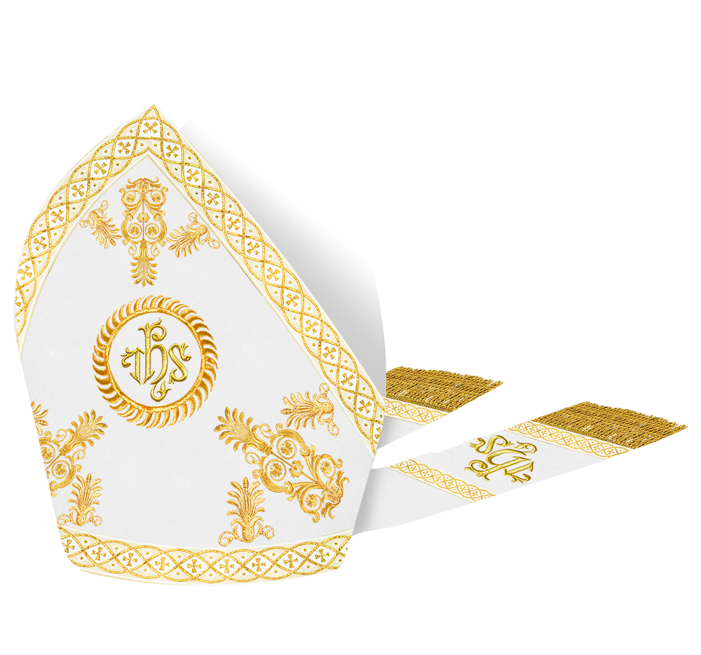 Catholic Mitre with Embroidery and Trims