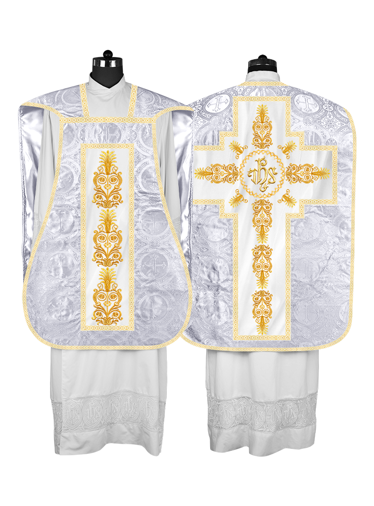 Roman Chasuble Vestments Adorned with Trims