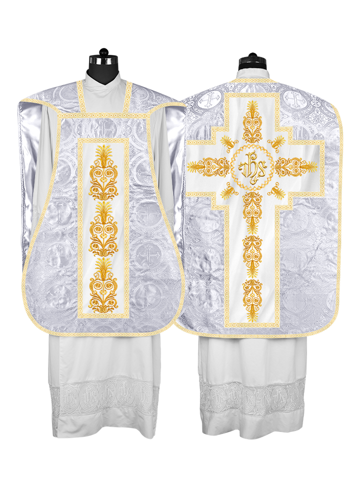 Roman Chasuble Vestments Adorned with Trims