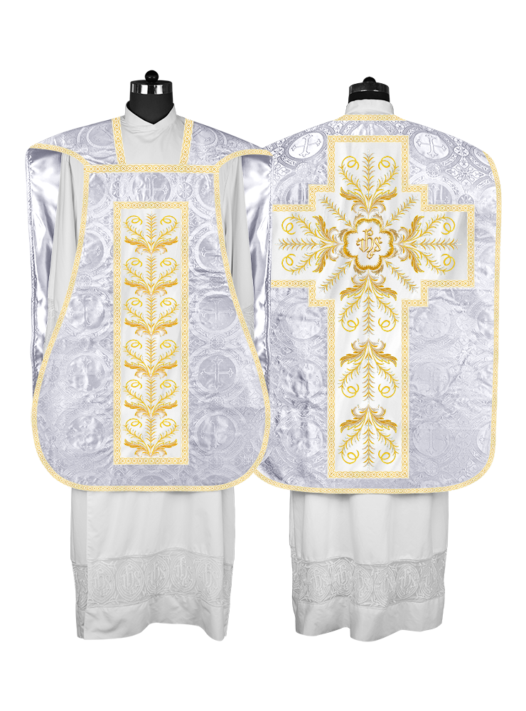 Roman Chasuble Vestment with Detailed Orphrey