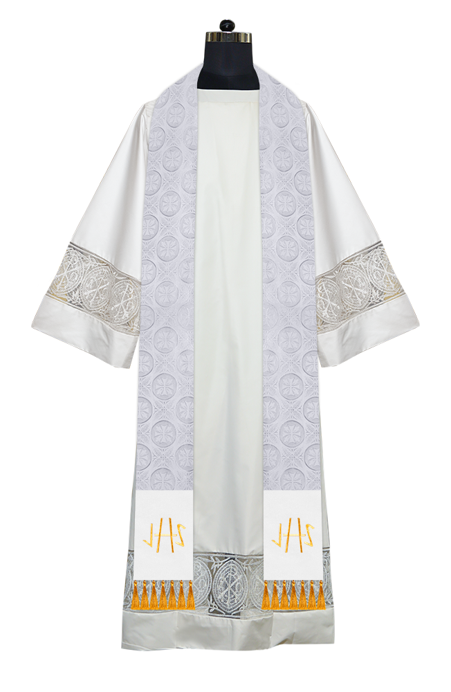 Ordination Stole with Embroidered Spiritual Motif