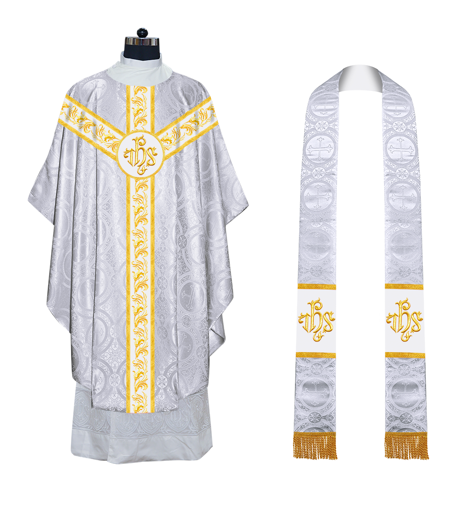 GOTHIC CHASUBLE WITH EMBROIDERED LACE