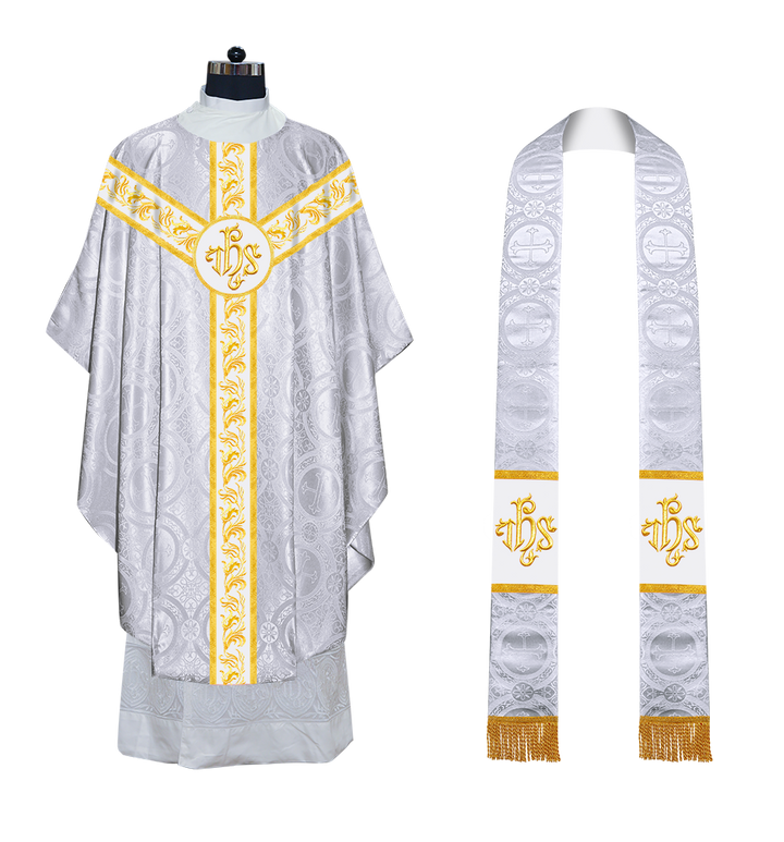 GOTHIC CHASUBLE WITH EMBROIDERED LACE