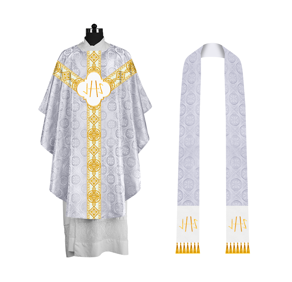 Gothic Chasuble with Woven Braided Orphrey Detailing