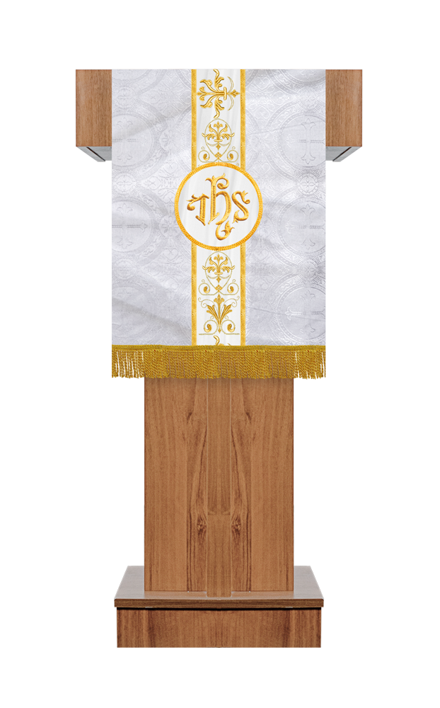 PULPIT/LECTERN WITH EMBROIDERED TRIM