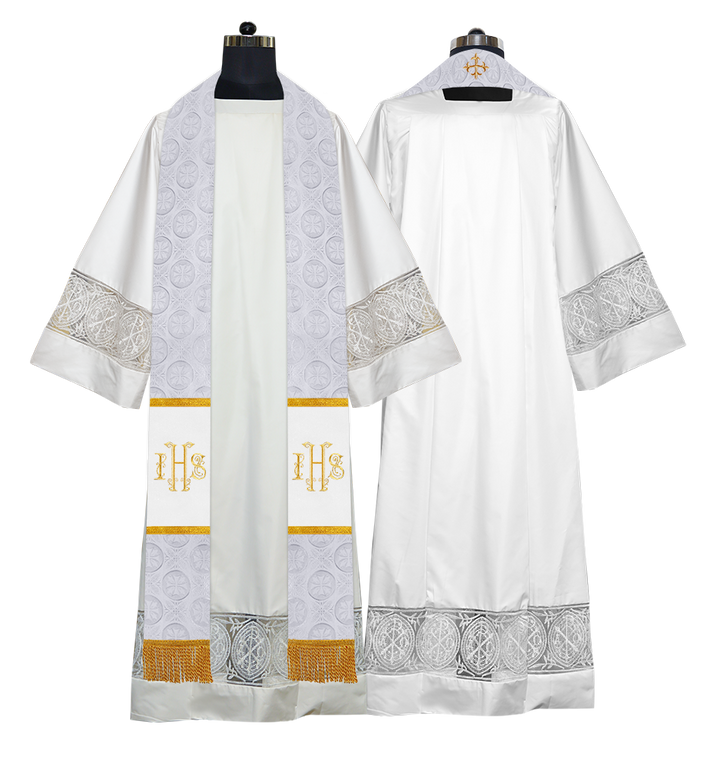 Clergy Stole with Embroidered Liturgical Motif