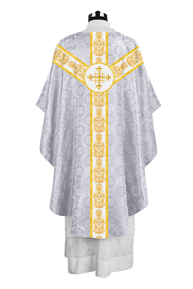 Handcrafted Gothic Chasuble with Traditional Embroidered Orphrey