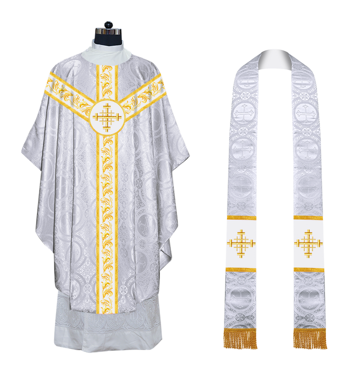 GOTHIC CHASUBLE WITH EMBROIDERED LACE