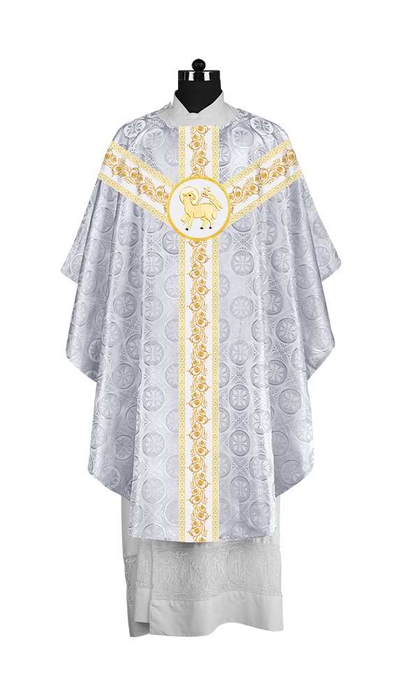 Priest Gothic Chasuble with Grapes Embroidered Orphrey