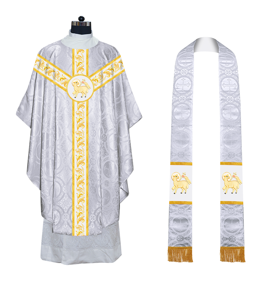 GOTHIC CHASUBLE WITH EMBROIDERED LACE