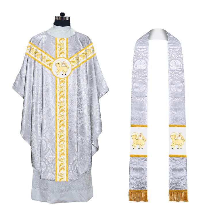 GOTHIC CHASUBLE WITH EMBROIDERED LACE