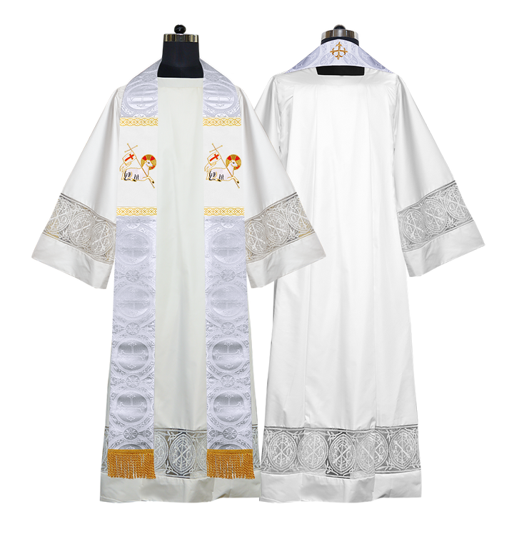 Embroidered Lamb Liturgical Clergy Stole