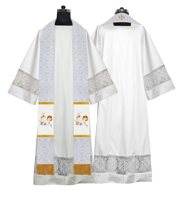 Clergy Stole with Embroidered Liturgical Motif