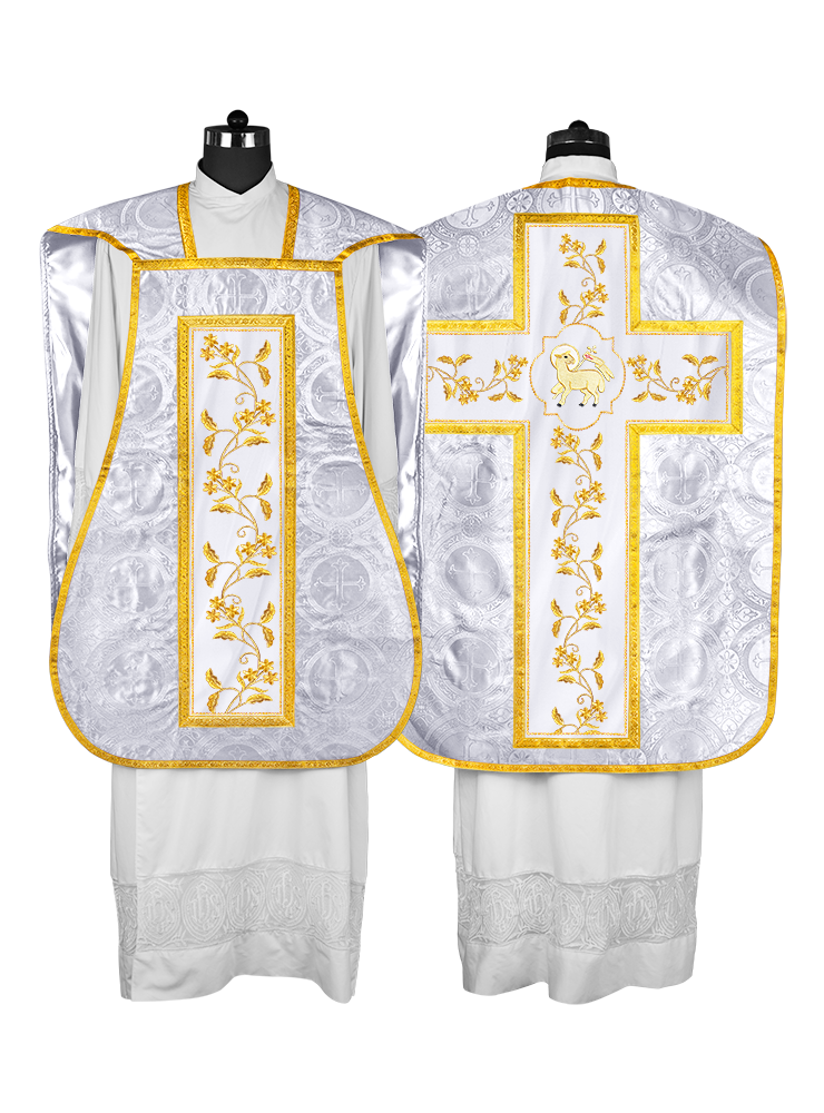 Elegant Roman chasuble vestment - Floral collection