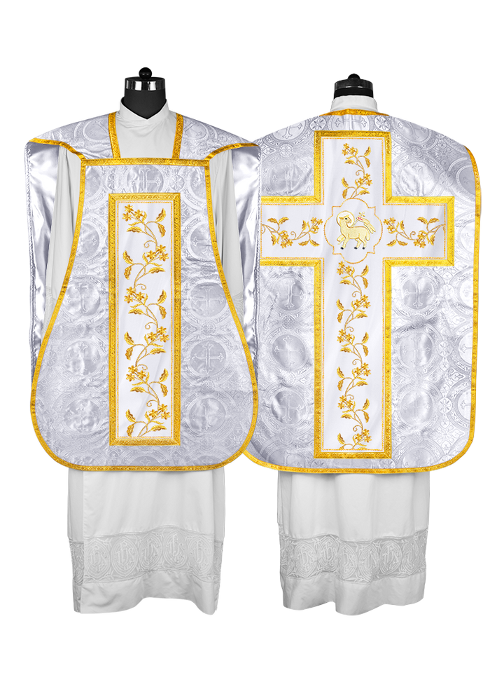 Elegant Roman chasuble vestment - Floral collection