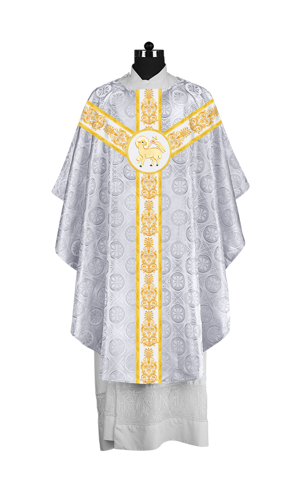 Handcrafted Gothic Chasuble with Traditional Embroidered Orphrey