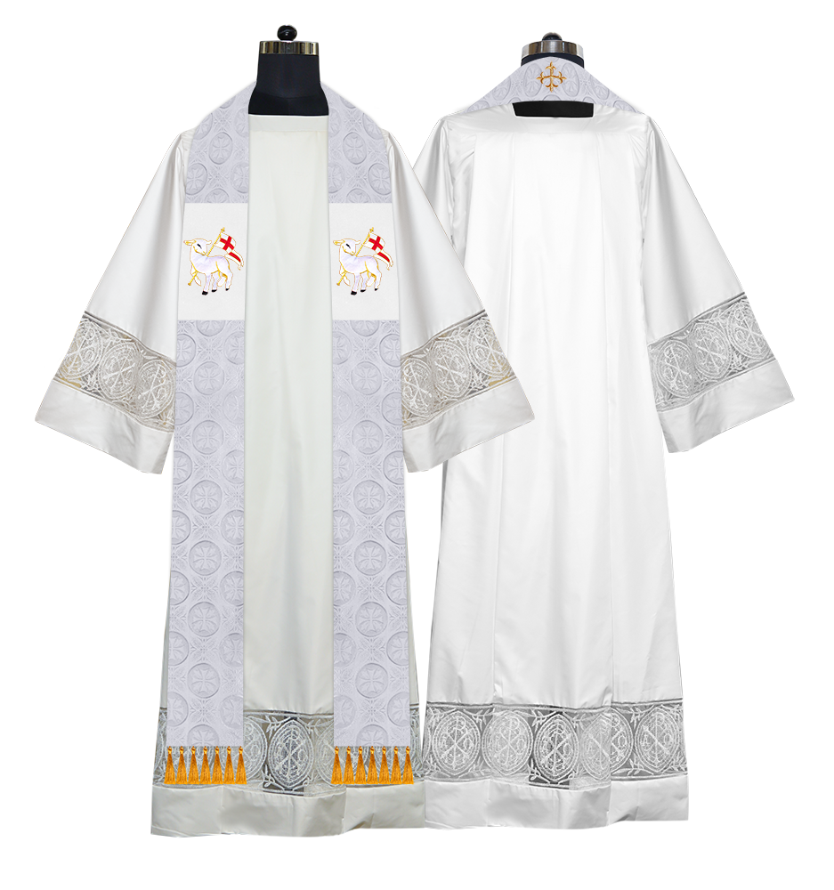 Ordination Stole with Embroidered Spiritual Motif