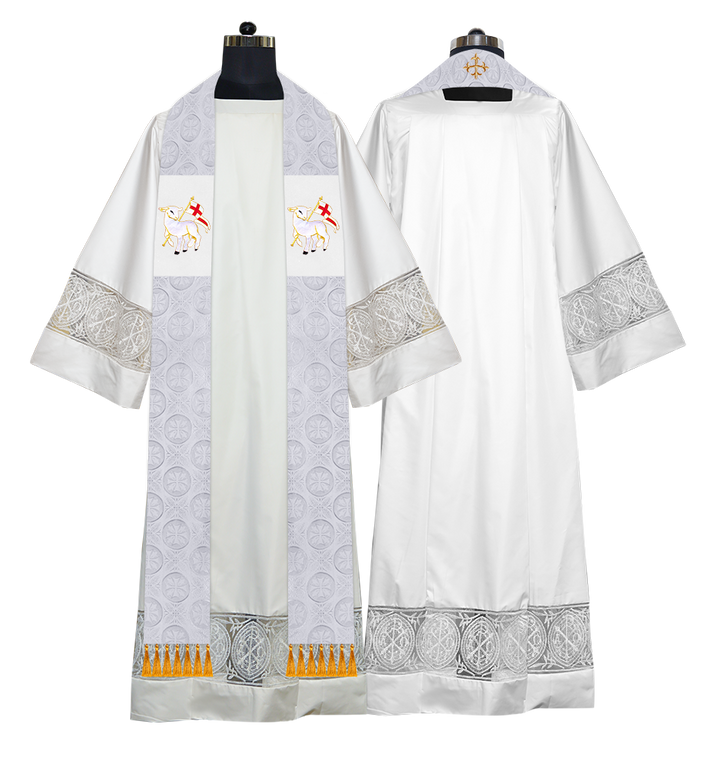 Ordination Stole with Embroidered Spiritual Motif