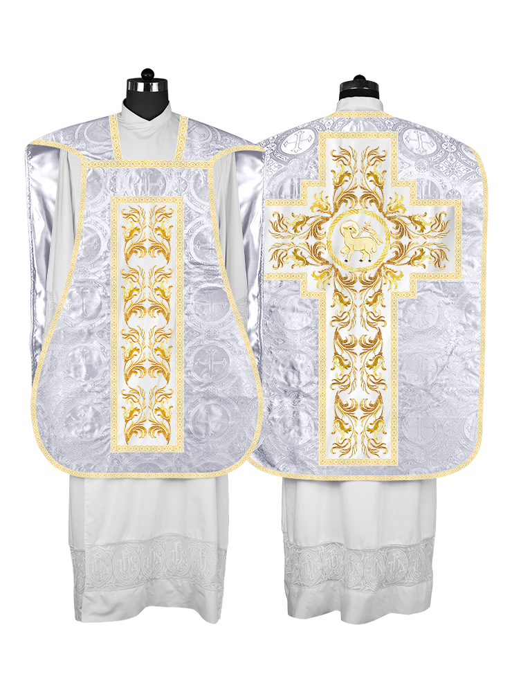 Roman Chasuble Vestment  with Woven Braids and Trims