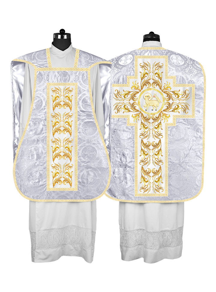 Roman Chasuble Vestment  with Woven Braids and Trims