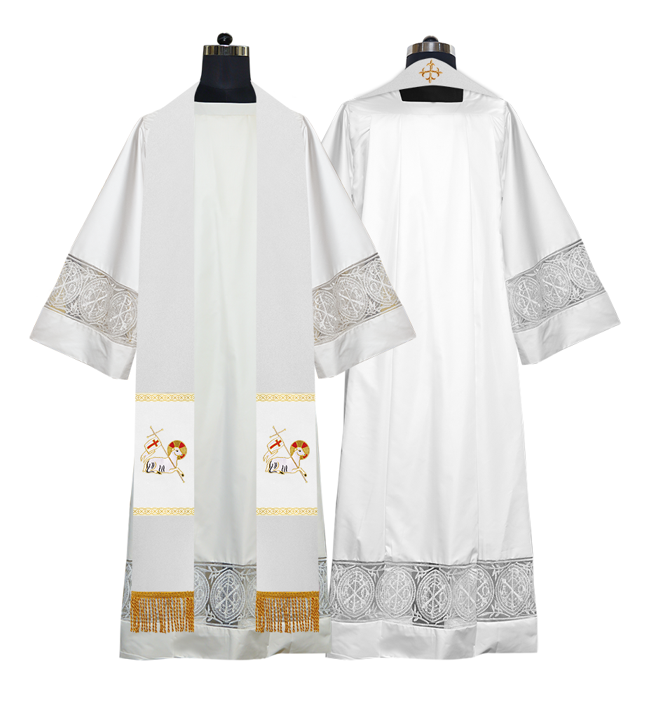 Embroidered Lamb Liturgical Clergy Stole