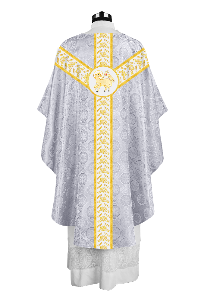Traditional Gothic Chasuble Vestment with Embroidered Orphrey